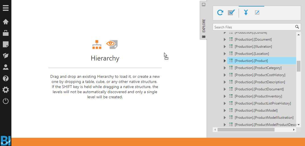 Drag the Product table to the canvas