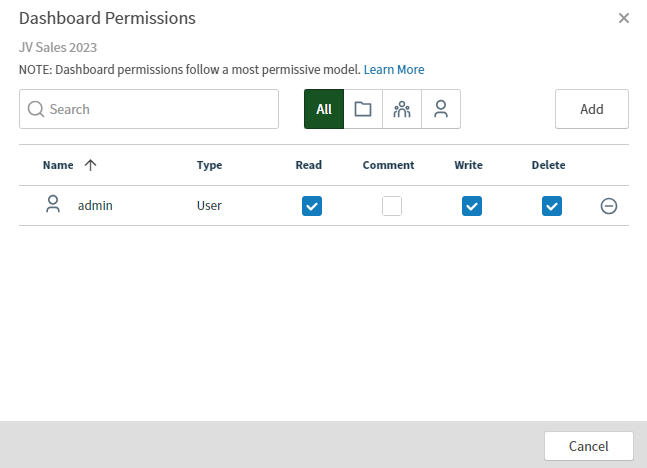 set permissions for users in this work area