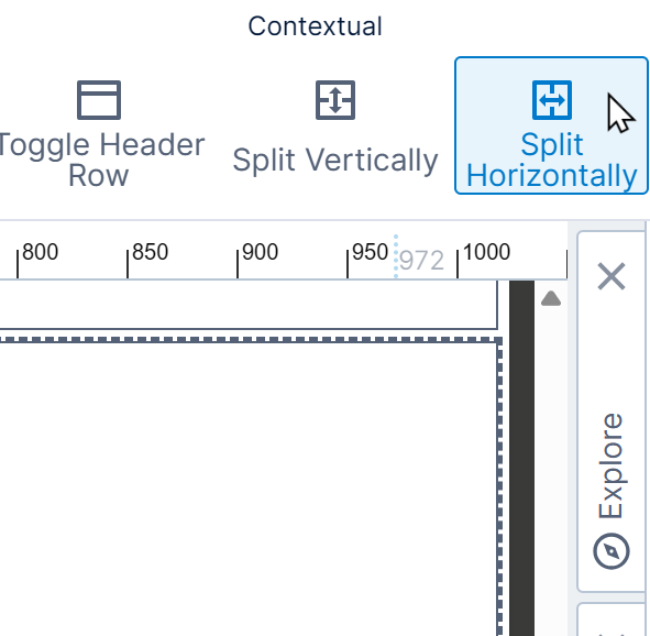 Split the bottom cell horizontally into left and right parts