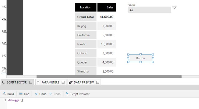 Button click interaction script