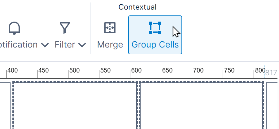 Group Cells toolbar icon