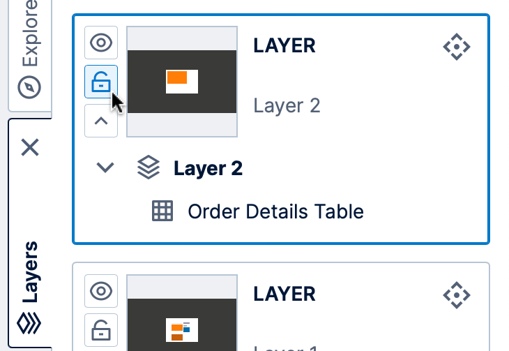 Click the 'lock' icon to lock or unlock a layer 