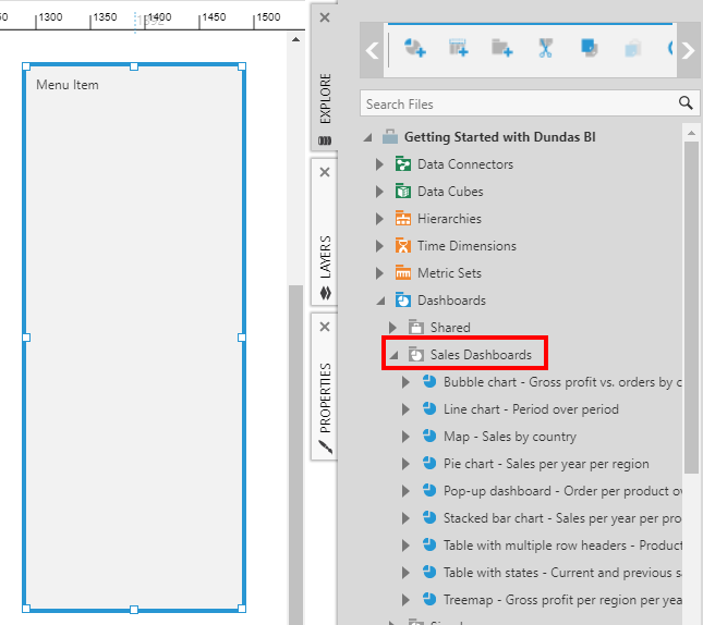 Drag a view or folder from Explore