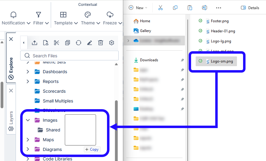Drag image file to the Explore window
