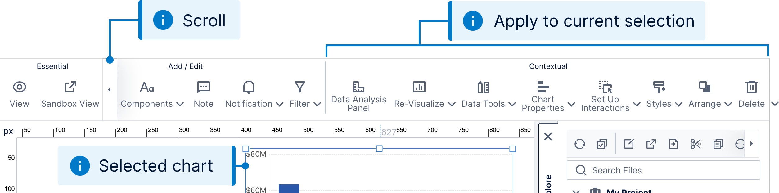 Buttons on the right apply to the current selection