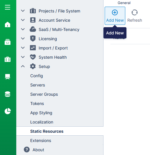 Add a new static resource