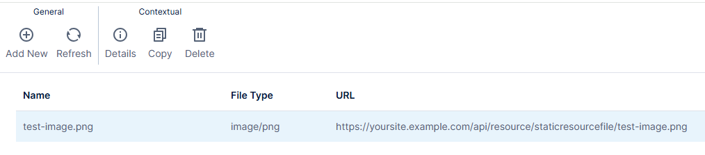 Note or copy the URL to the file