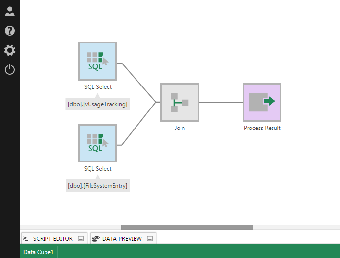 Data cube for joining vUsageTracking with FileSystemEntry