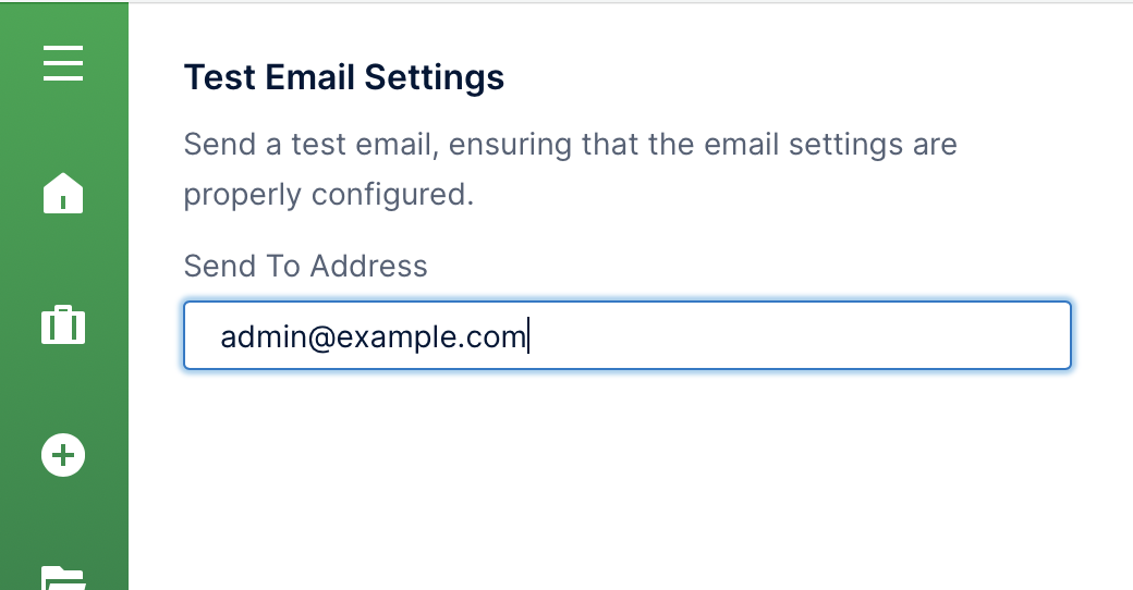 Test email settings