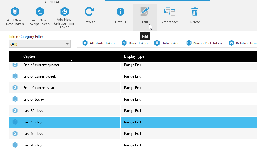 Click or right-click a token and choose Edit