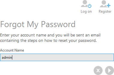 Reset admin password