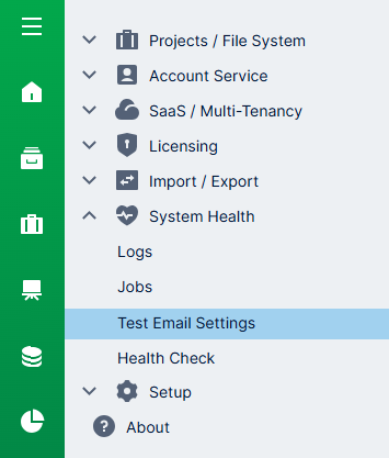 Test email settings