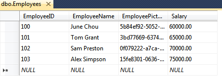 SQL database table