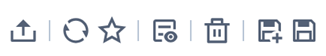 options available for reports for exporting, refreshing, deleting, saving, and more