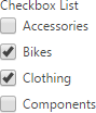 Checkbox list with token menu hidden