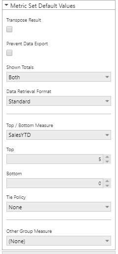 Set the values