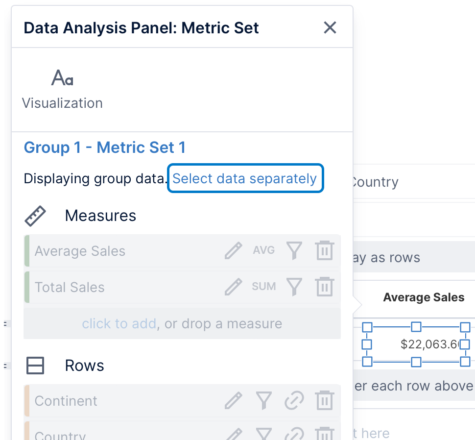 Create a new metric set for this visualization